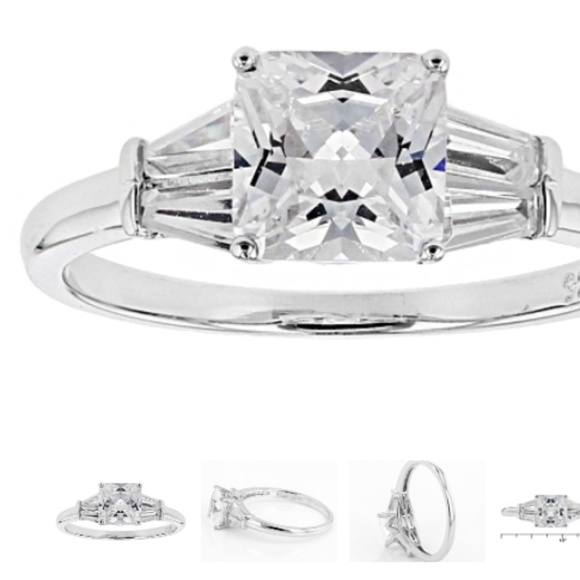 CZ Solitaire Ring Sz 9 Sterling Ring - Picture 2 of 3